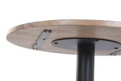 Mesa de Comedor Redonda de Acacia con Base de Metal MB-227286