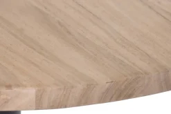 Mesa de Comedor Redonda de Acacia con Base de Metal MB-227286