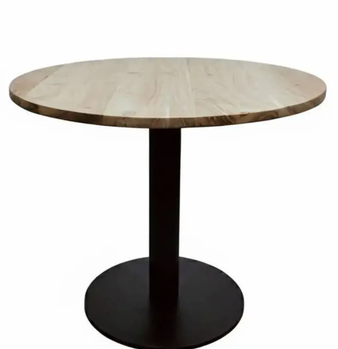 Mesa de Comedor Redonda de Acacia con Base de Metal MB-227286