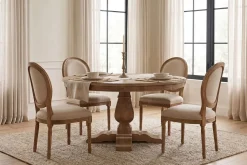 Mesa de Comedor Redonda de Madera Reciclada MB-219474
