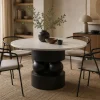 Mesa de Comedor Redonda de Mango y Mármol MB-214819