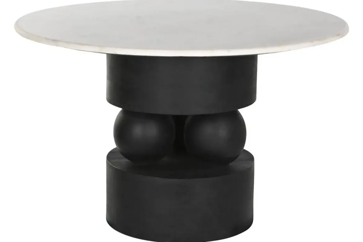 Mesa de Comedor Redonda de Mango y Mármol MB-214819