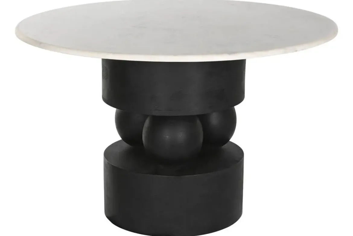 Mesa de Comedor Redonda de Mango y Mármol MB-214819