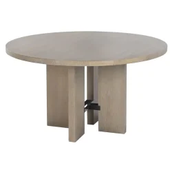 Mesa de Comedor Redonda en Madera de Fresno 135 cm MB-225990