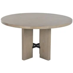 Mesa de Comedor Redonda en Madera de Fresno 135 cm MB-225990