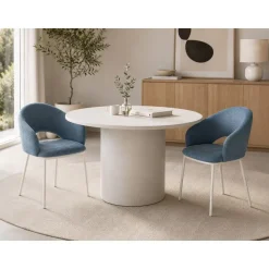 Mesa de Comedor Redonda Estructura de GRC Crudo MB-224560