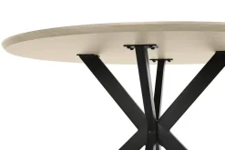 Mesa de Comedor Redonda Roble Claro con Base de Hierro MB-214483