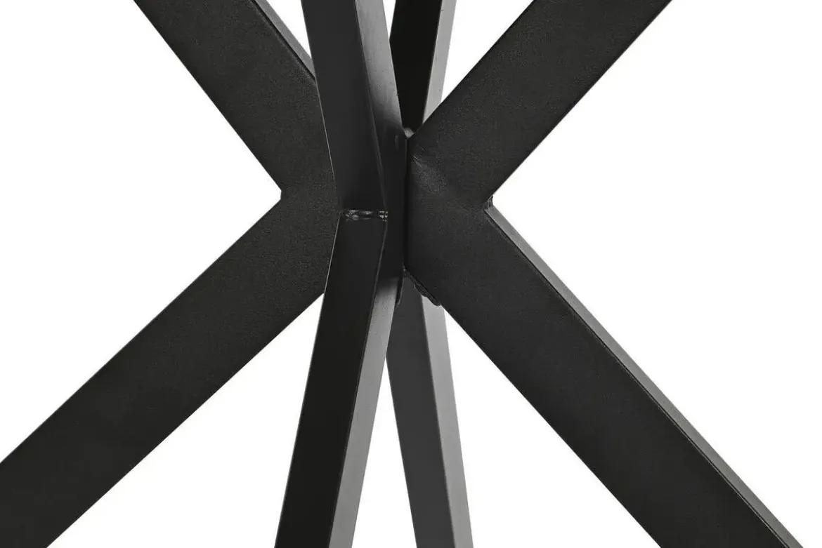 Mesa de Comedor Redonda Roble Claro con Base de Hierro MB-214483