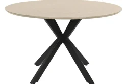 Mesa de Comedor Redonda Roble Claro con Base de Hierro MB-214483