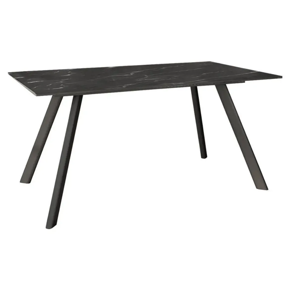 Mesa de Comedor 160x90cm con Estructura de Metal Negro OMAN