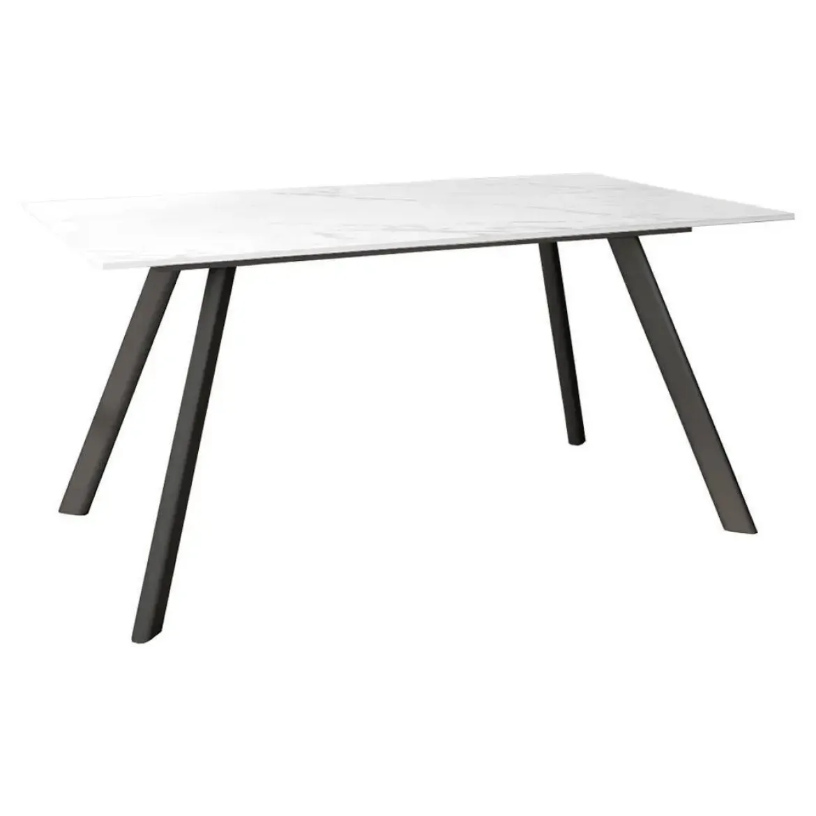Mesa de Comedor 160x90cm con Estructura de Metal Negro OMAN