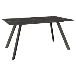 Mesa de Comedor 180x90cm con Estructura de Metal Negro OMAN