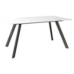 Mesa de Comedor 180x90cm con Estructura de Metal Negro OMAN