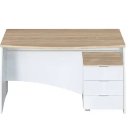 Mesa de Despacho con Tres Cajones en Blanco y Roble ESTIL 0F4625A