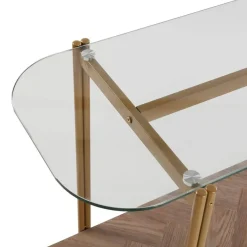 Mesa de Entrada Moderna con Cristal y Metal NIXO 120 cm