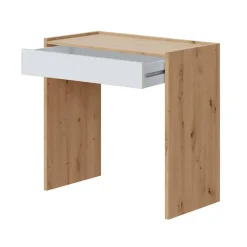 Mesa de escritorio de melamina roble nodi y blanco artik 012319W