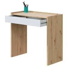Mesa de escritorio de melamina roble nodi y blanco artik 012319W