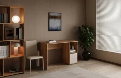 Mesa de Estudio con Puerta y Estante ELBA Acabado Mauvella-Beig A031EL08
