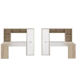 Mesa de Estudio Reversible Roble Sonoma y Blanco A5