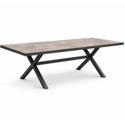 Mesa de Jardín Antracita Cerámica Imitación Madera GALICIA