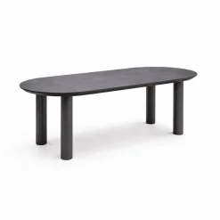 Mesa de Jardín Antracita 180 cm Aluminio Mármol ALGECIRAS