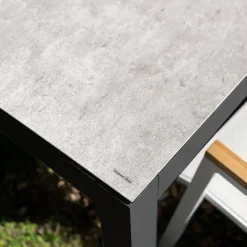 Mesa de Jardín Antracita de Aluminio y Cristal Cerámico RUMANIA