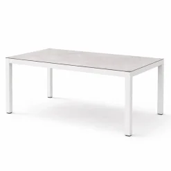 Mesa de Jardín Blanca de Aluminio y Cristal Cerámico RUMANIA
