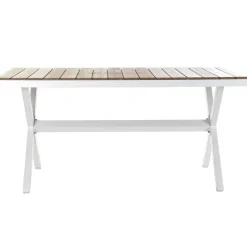 Mesa de Jardín de Aluminio Blanco y Resina de 200 cm MB-200825