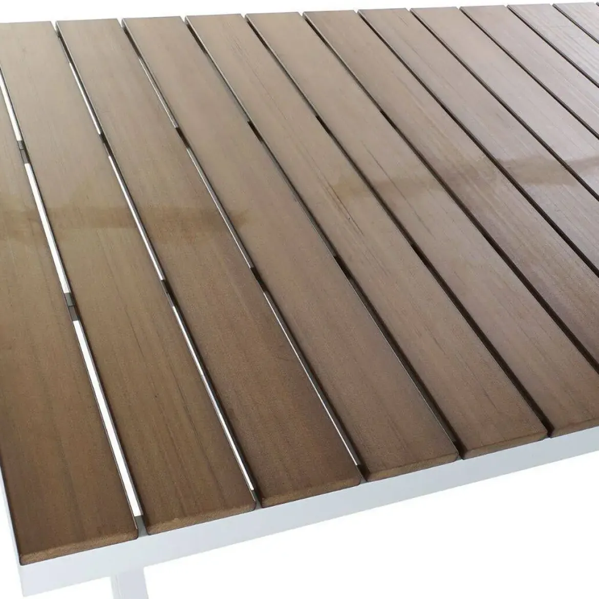 Mesa de Jardín de Aluminio Blanco y Resina de 200 cm MB-200825