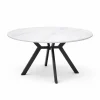 Mesa de Jardín Redonda de 110 cm Cerámica Antracita BARCELONA