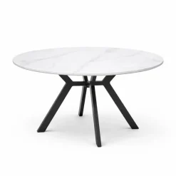 Mesa de Jardín Redonda de 110 cm Cerámica Antracita BARCELONA