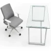 Mesa de Oficina de Cristal y Acero Inoxidable URBAN