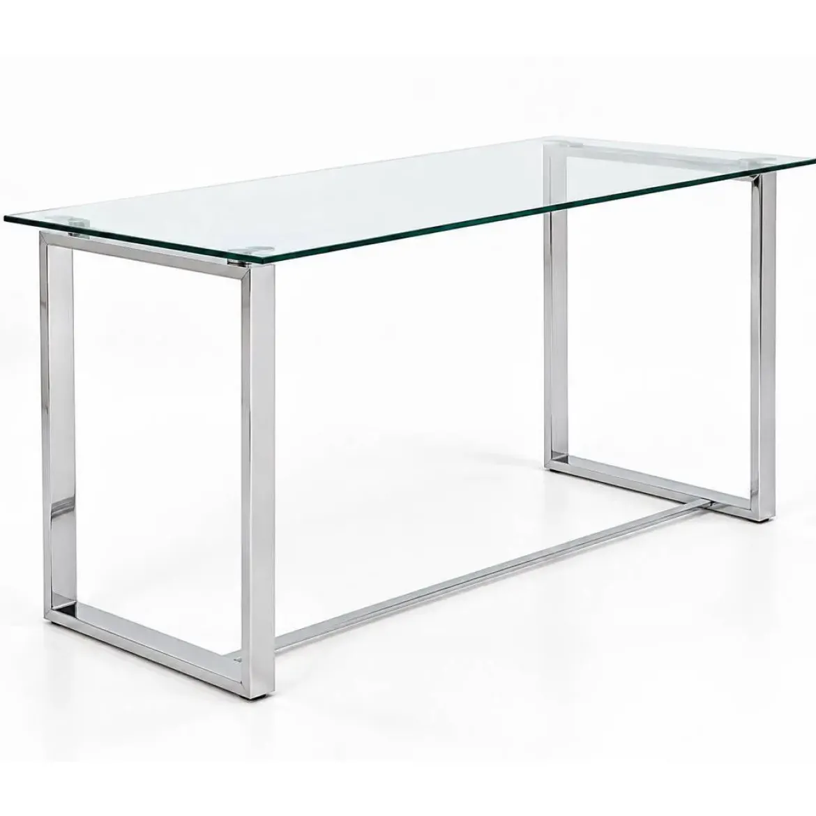 Mesa de Oficina de Cristal y Acero Inoxidable URBAN