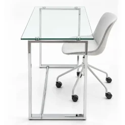 Mesa de Oficina de Cristal y Acero Inoxidable URBAN