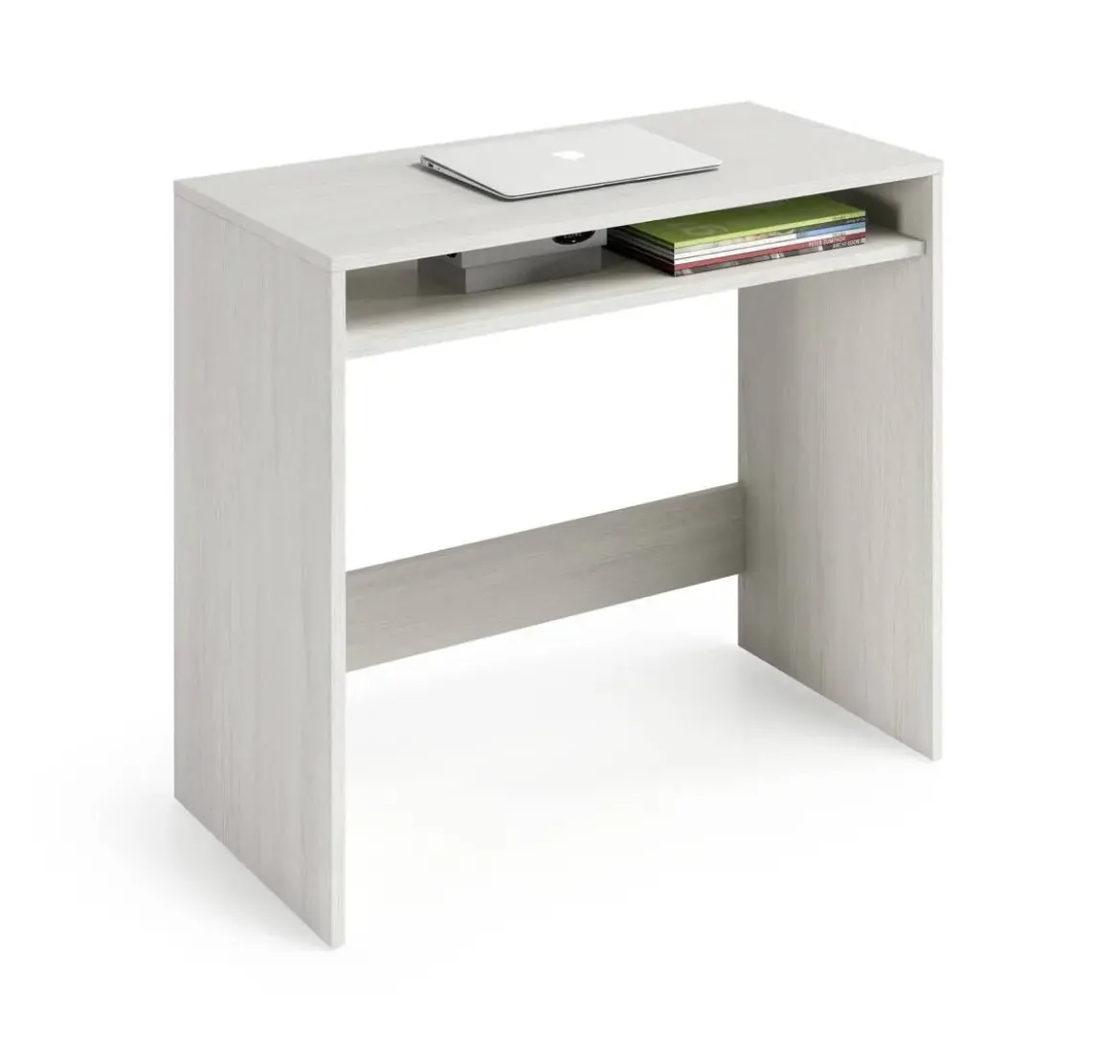 Mesa escritorio blanca de melamina con hueco de almacenaje inferior 008310Y