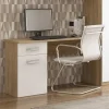 Mesa Estudio de 120 cm con Cajón y Puerta Cambrian/Blanco