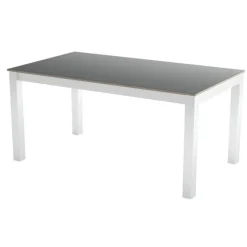 Mesa Extensible con Patas de Acero Epoxi y Tablero de Cristal TOKIO