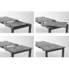 Mesa Extensible con Patas de Acero Antracita y Encimera Kelya KERALA