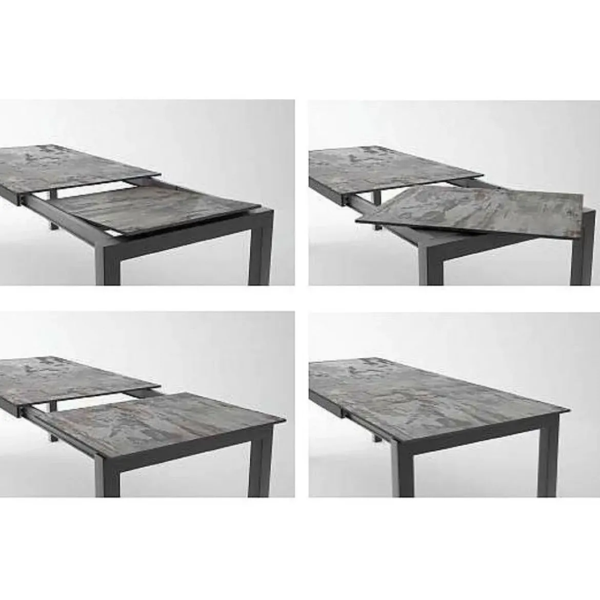 Mesa Extensible con Patas de Madera Canaletto y Encimera Entzo KERALA