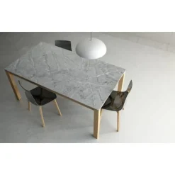 Mesa Extensible con Patas de Madera Tostada y Encimera Vera KERALA