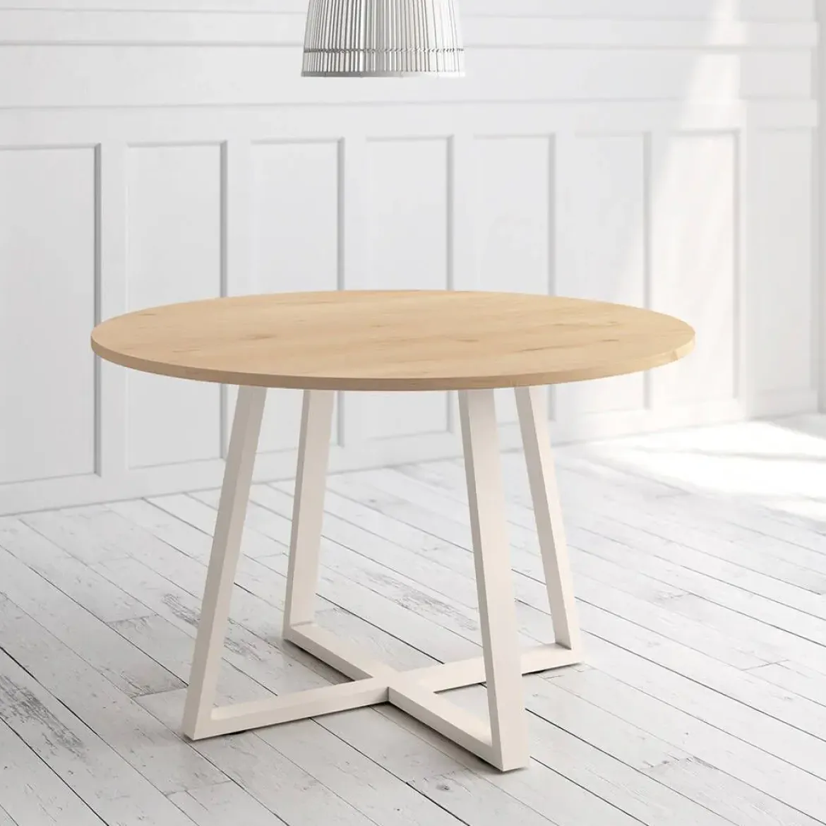 Mesa Lugano Circular 100 cm Estuctura Marfil BOGAL CNG048M