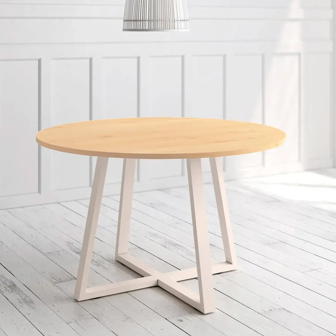 Mesa Lugano Circular 100 cm Estuctura Marfil BOGAL CNG048M