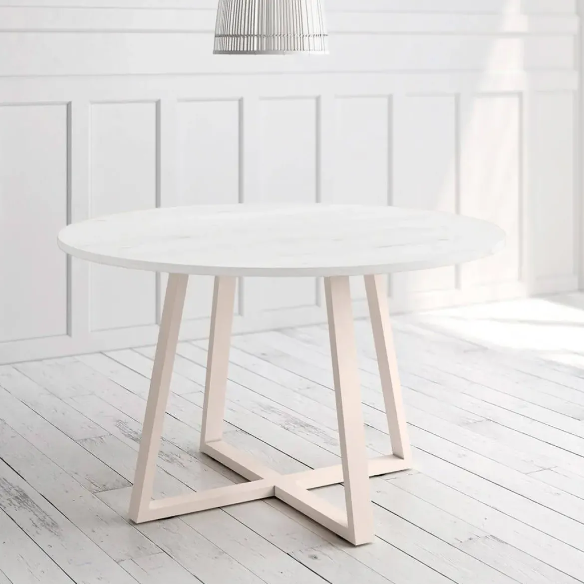 Mesa Lugano Circular 100 cm Estuctura Marfil BOGAL CNG048M
