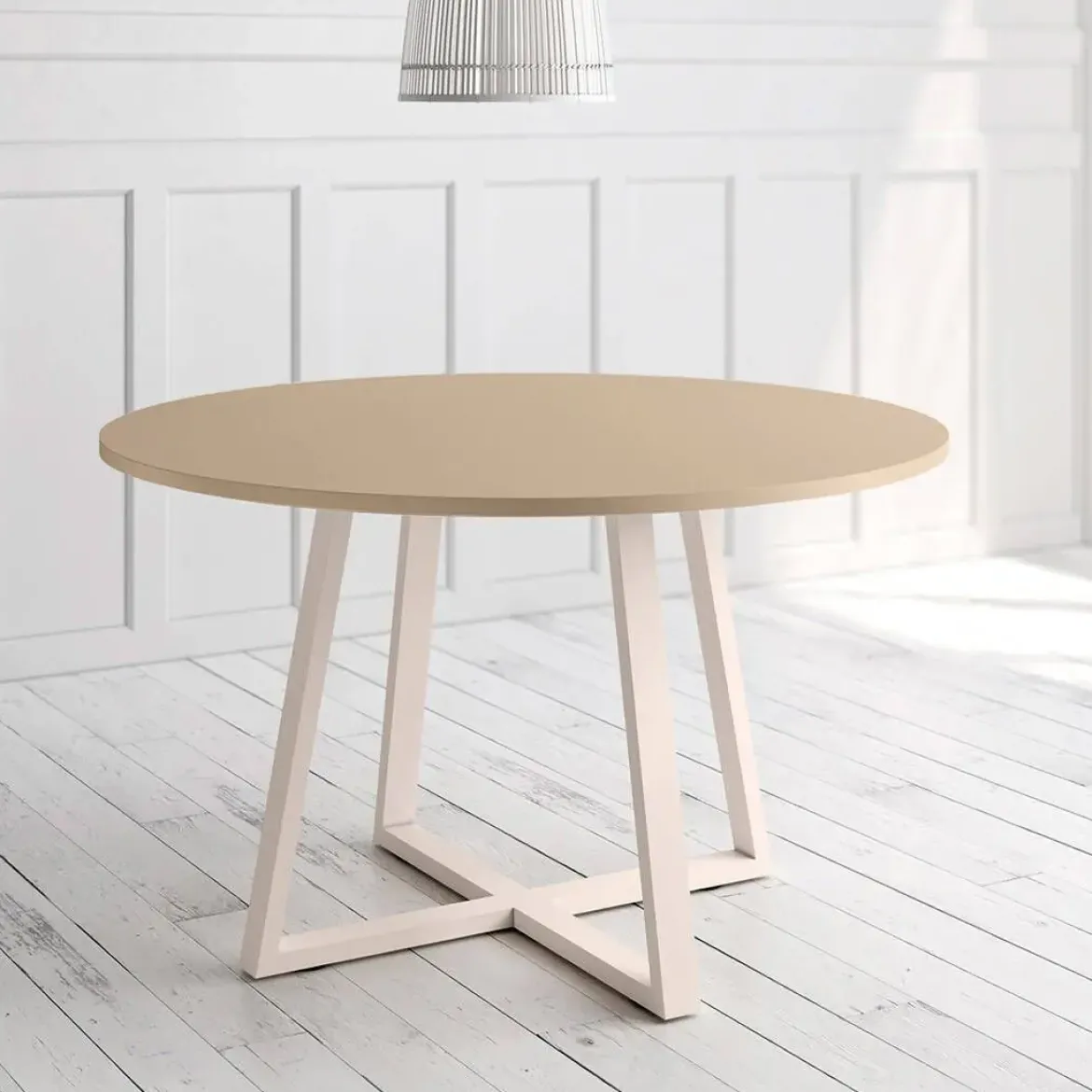 Mesa Lugano Circular 120 cm Estuctura Marfil BOGAL CNG049M