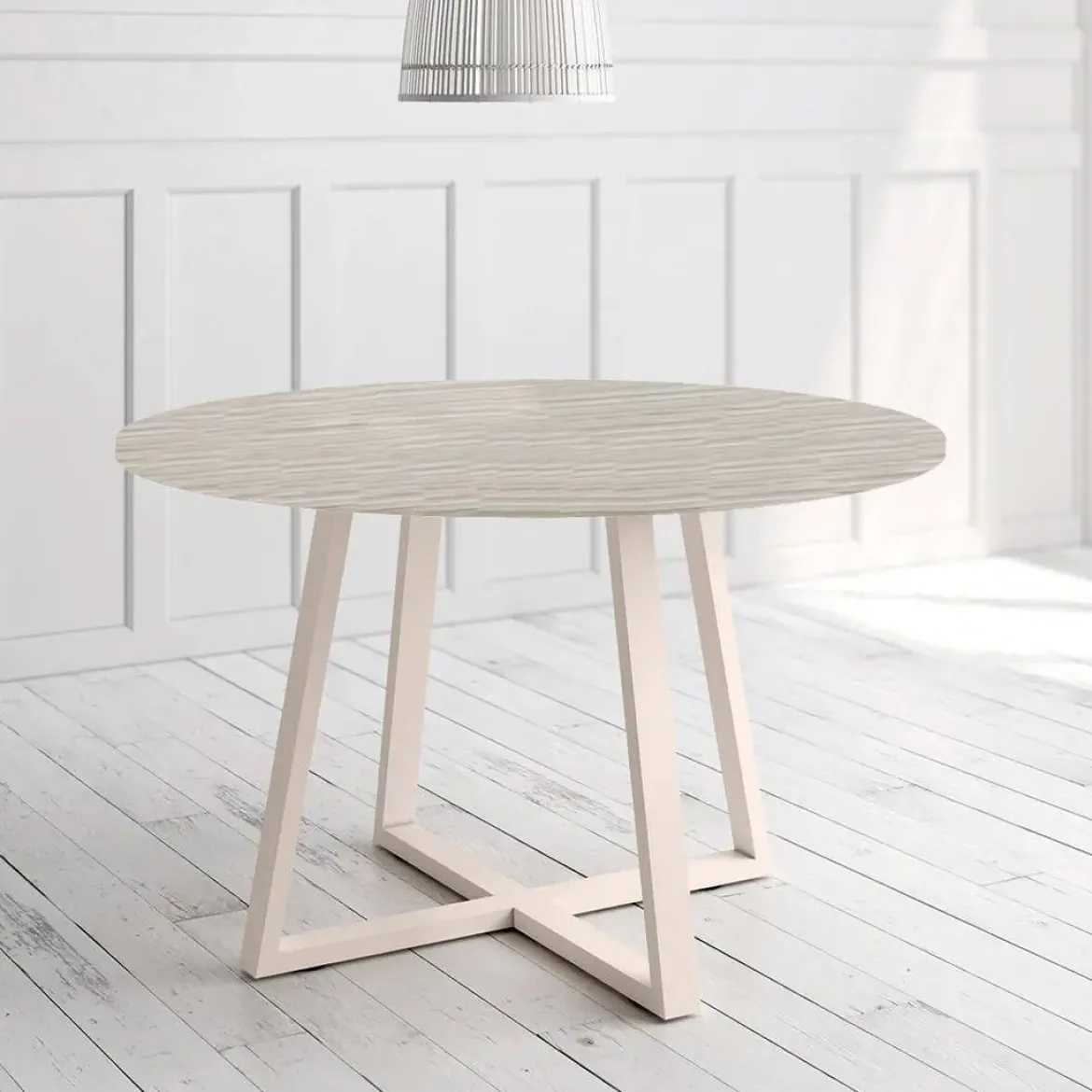 Mesa Lugano Circular 120 cm Estuctura Marfil BOGAL CNG049M