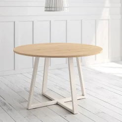 Mesa Lugano Circular 120 cm Estuctura Marfil BOGAL CNG049M