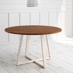 Mesa Lugano Circular 120 cm Estuctura Marfil BOGAL CNG049M