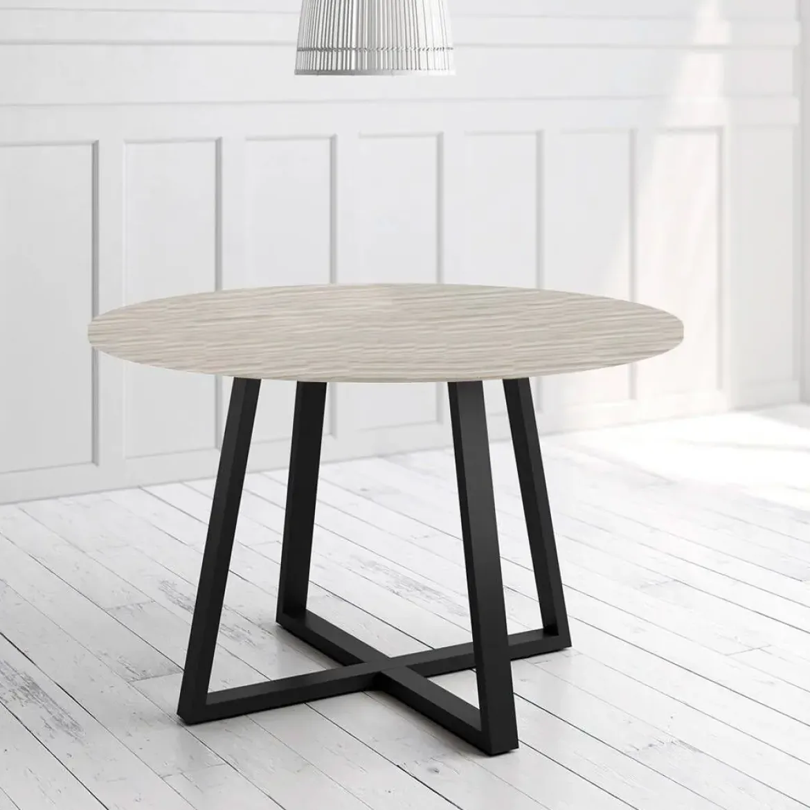 Mesa Lugano Circular 120 cm Estuctura Negra BOGAL CNG049N