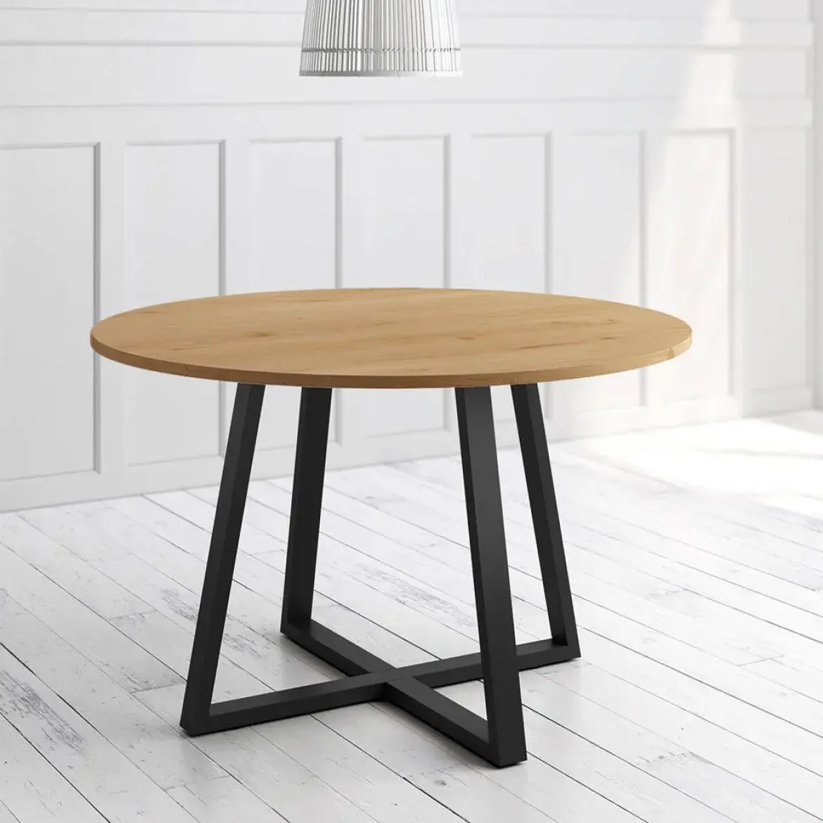Mesa Lugano Circular 120 cm Estuctura Negra BOGAL CNG049N