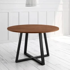 Mesa Lugano Circular 120 cm Estuctura Negra BOGAL CNG049N
